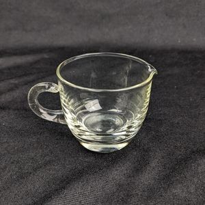 Vintage clear glass unique handle creamer